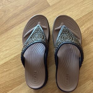 Crocs sandals, brown, size 7, excellent condition